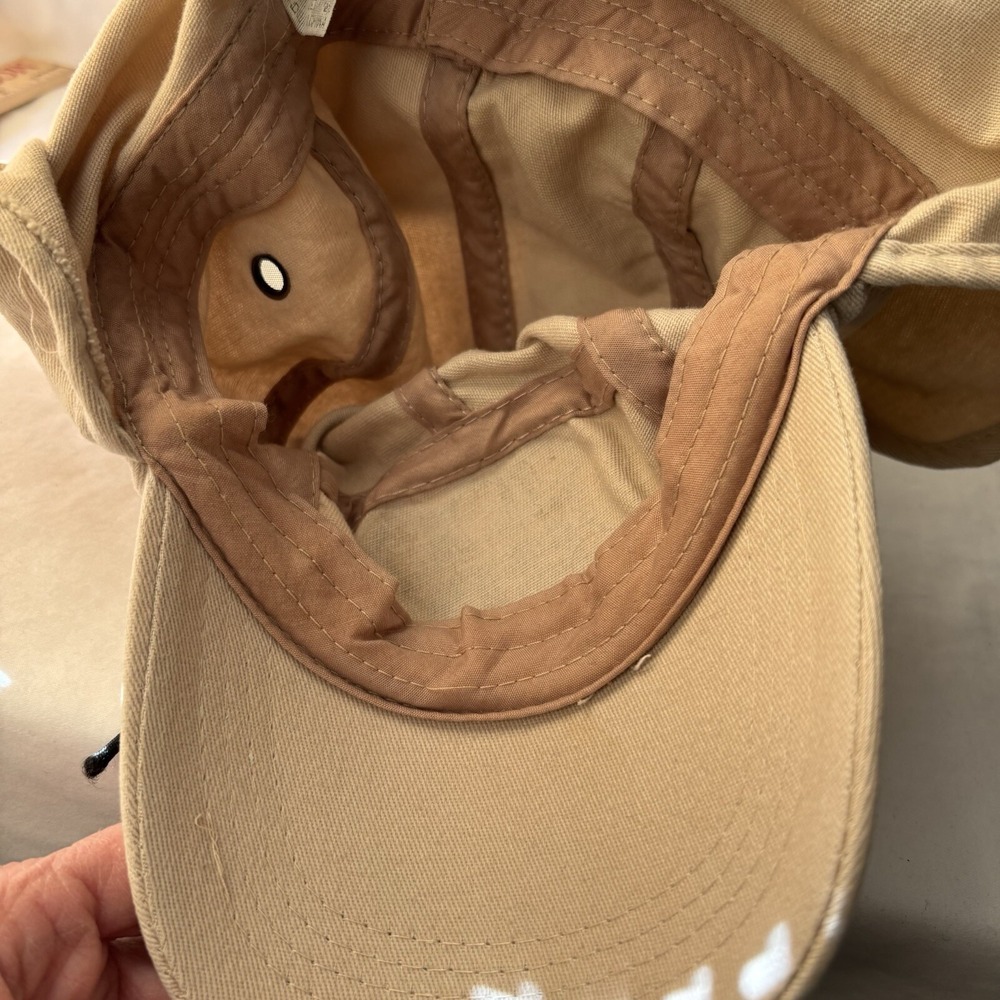 Ear Flap Sun Hat Neck Cover Baseball Cap Visor US 66 Beige spots on brim - Picture 9 of 11